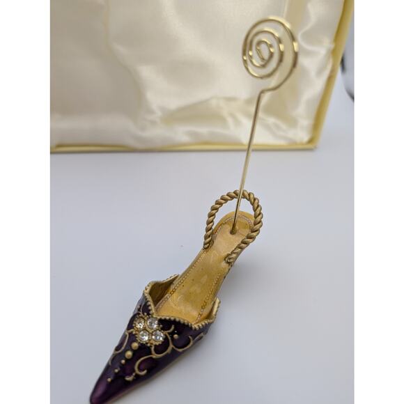 Gift Set Handbag Photo Frame and High-Heeled Shoe Card Holder, Purple - Picture 6 of 10